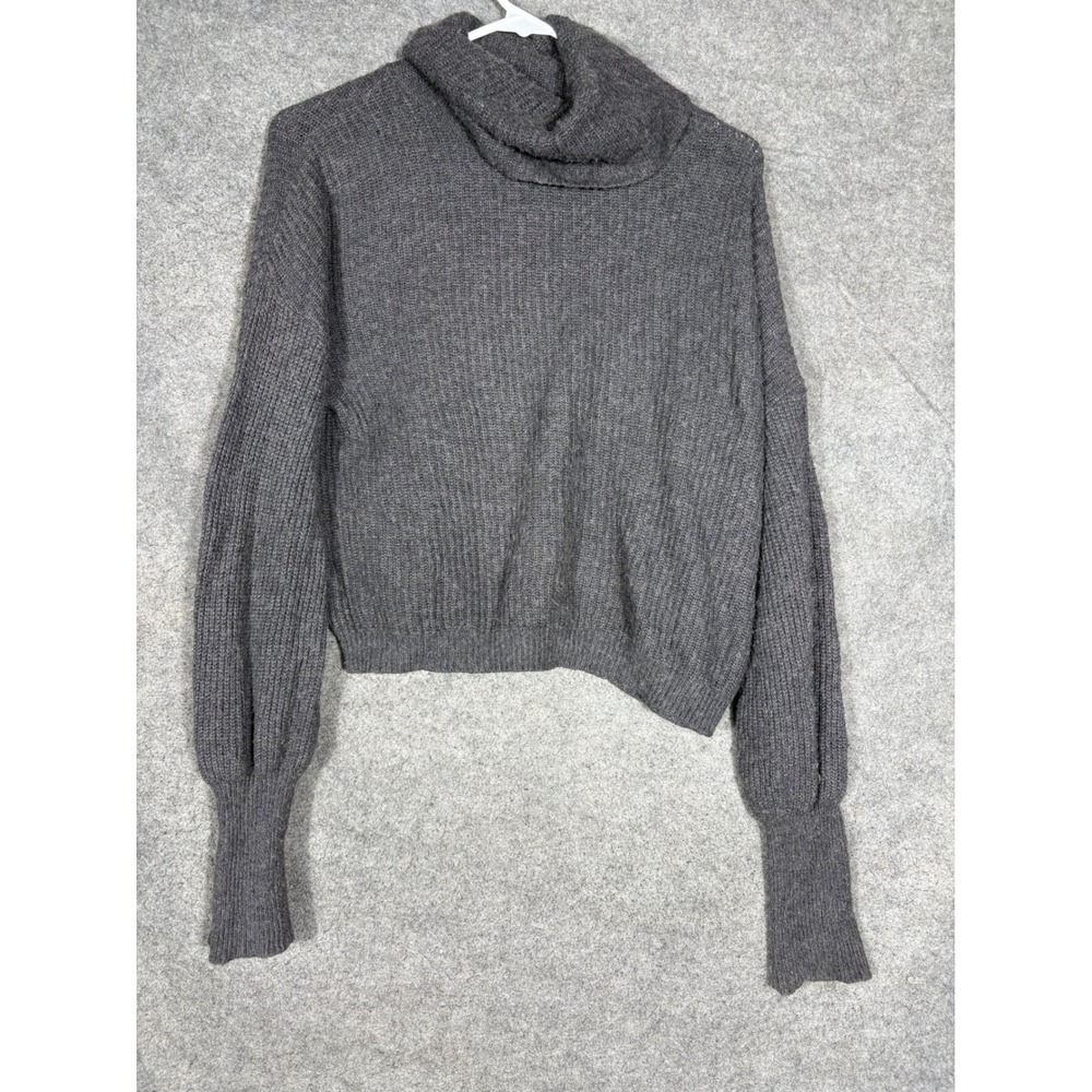 Leith Womens Gray Cowl Neck Balloon Sleeve Ribbed Knit Sweater Small TL444311MI‎